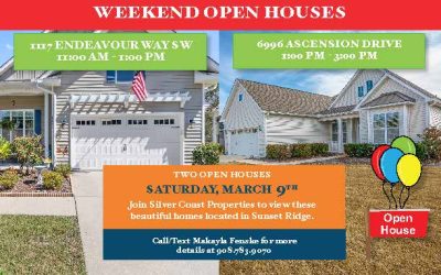 OPEN HOUSES ON MARCH 9th 2024